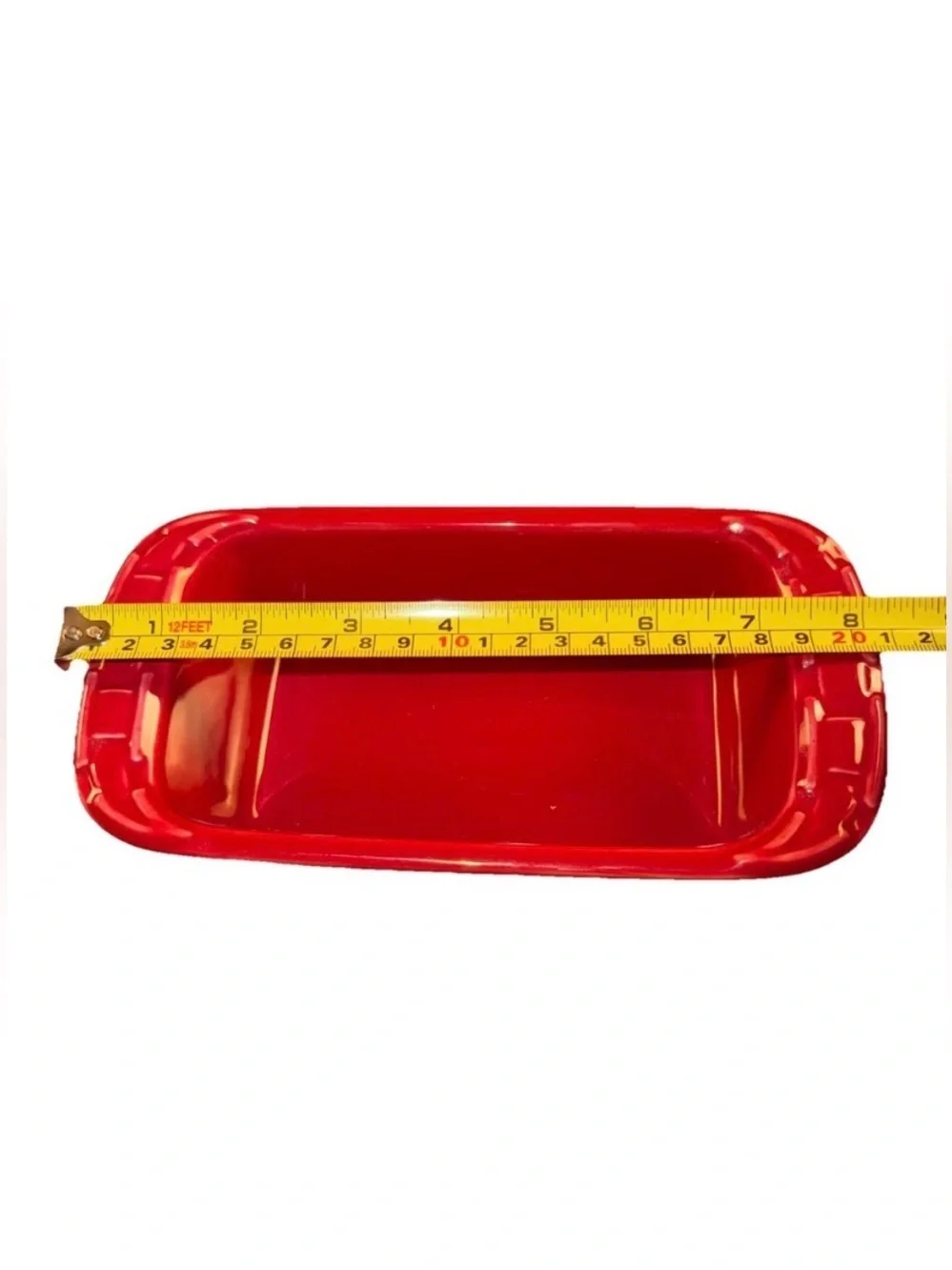 Longaberger Pottery Mini Loaf Bread Pan Baking Tomato Red Woven Traditions